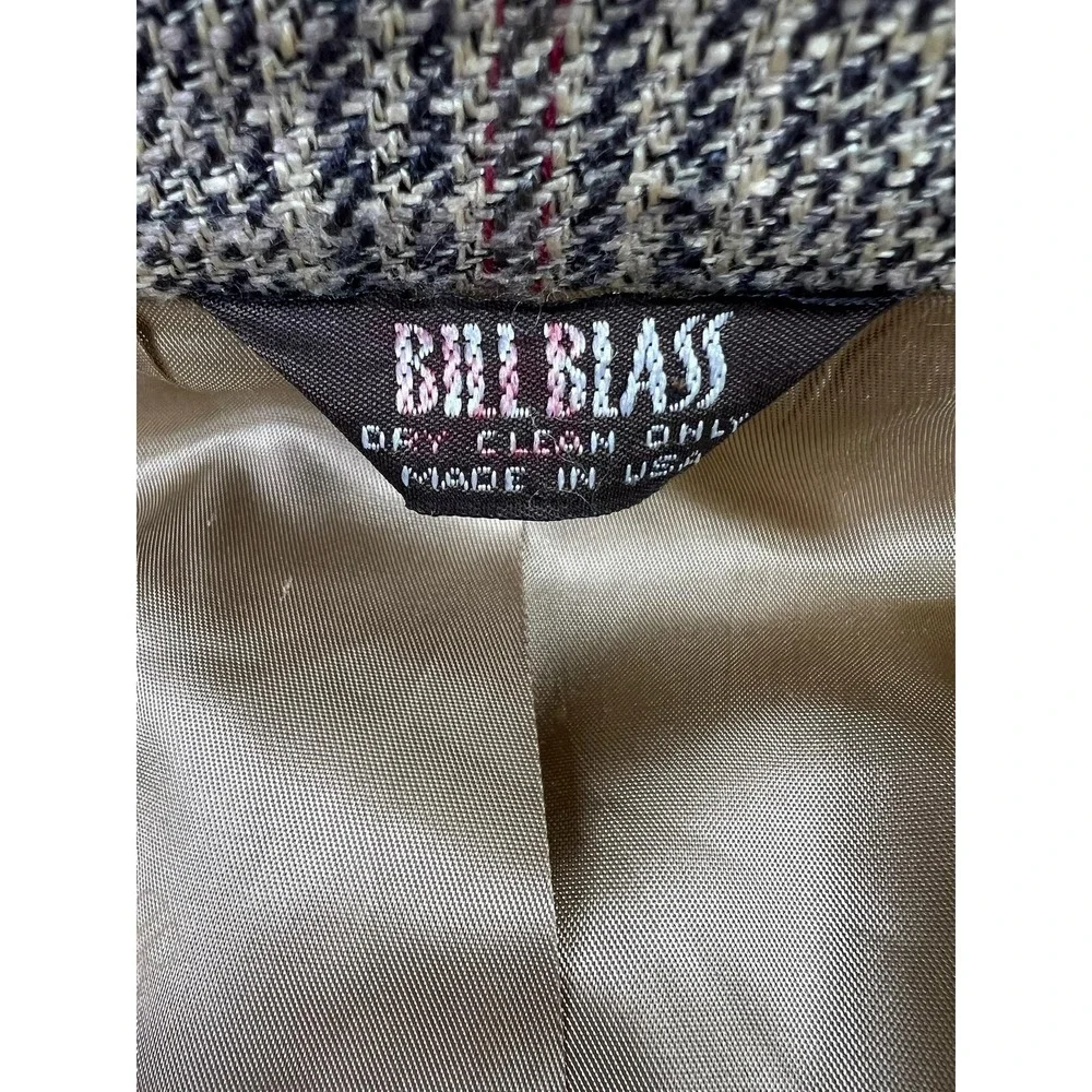 Bill‎ Blass Blazer Mens 44R Plaid Wool Sport Coat Classic Made in USA